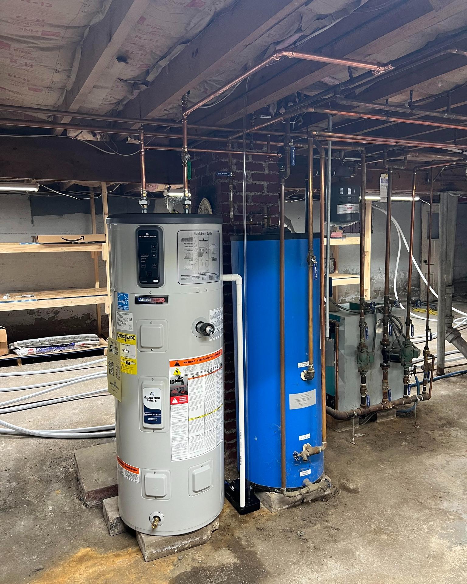 Professional water heater installation